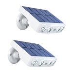 2pcs lampes solaires d'extrieur, projecteurs  dtecteur de mouvement avec conception de camra de scurit ...
