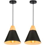 (2pcs) - lampe � suspension moderne noire suspension luminaire nordique lustre r�tro abat - jour en m�tal ...