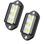 2pcs led eclairage plaque immatriculation tanche 6 smd led feux arrire lampe de plaque d?immatriculation ...