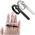 2pcs outils mesure pour bagues, r�gle mesure r�utilisable avec loupe, mesureur de bagues us 1 - 17 noir ...