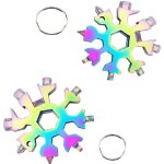 2pcs outil multifonction flocon de neige 18 en 1, outil tout puissant en acier inoxydable portatif ouvre ...