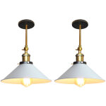 2pcs plafonnier industriel m�tal 26cm design parapluie chapeau blanc suspension luminaire , lampe applique ...