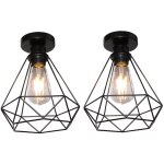 Norcks - 2pcs plafonnier rétro lampe de plafond vintage luminaire plafonnier cage en métal pour couloir ... Norcks - 2pcs plafonnier rétro lampe de plafond vintage luminaire plafonnier cage en métal pour couloir ...