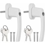 2pcs poignes de fentre verrouillable  cl en aluminium blanc poigne de porte de balcon windows avec ...