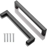 2pcs poignee de meuble cuisine noir, acier inox poign�es meubles carr�e entraxe 160 mm, pour commode ...