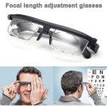 2pcs portable adjustable strength lens glasses variable focus distance vision zoom