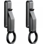 2pcs porte cl� clip, porte - cl�s tactique avec 4pcs anneaux, en acier inoxydable pour ceinture de hommes ...