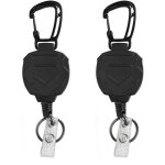 2pcs porte - cl�s r�tractable magn�tique avec mousqueton et clip ceinture pour randonn�e camping