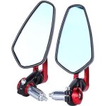 2pcs rtroviseur de guidon de moto 7 / 8 '22 mm en alliage d'aluminium universel 360 degrs grand angle ...