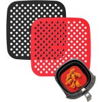 2pcs rev�tements en silicone antiadh�sifs pour friteuse � air - accessoires pour friteuse sans huile, ...