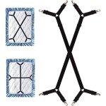 2pcs sangles de support de drap de lit longues r�glables pinces pour drap de lit, tendeurs r�glables ...