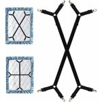 2pcs sangles de support de drap de lit longues r�glables pinces pour drap de lit, tendeurs r�glables ...