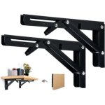 2pcs support d' �tag�res pliable 400mm �querre pliante �tag�re murale support pliante robuste noir support ...