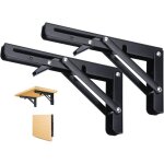2pcs support d' �tag�res pliable, �querre pliante noir support console pliants, murale supports pliante, ...