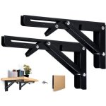 2pcs support d' �tag�res pliable noir support console pliable pour table etagere murale 50kg porteur ...
