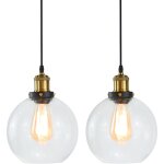2pcs suspension luminaire d'intrieur industriel lustre rtro e27 plafonnier en verre noir pour cuisine ...