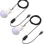 2pcs usb ampoule led 5w usb lampe camping blanc, usb camping tente lampe avec crochet commutateur pour ...