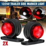 2x 12v 24v feu de gabarit lat�ral lampe de contour rouge blanc camion remorque caravane camion fourgon ...