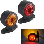 2x 16 led feux de marquage lat�raux 12 / 24v trailer side lamp avertissement double face lumi�re jaune ...