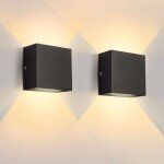 2x applique murale led 6w blanc chaud moderne en aluminuim carrée , lampe intérieures extérieures up ... 2x applique murale led 6w blanc chaud moderne en aluminuim carrée , lampe intérieures extérieures up ...