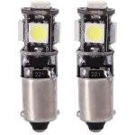 2x blanc h6w ba9s led 5 smd canbus sans erreur coin signal lecture carte ampoules