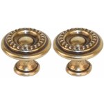 2x bouton de meuble  visser rond 25mm style louix xvi en zamak et laiton finition vieillie tiroir porte ...