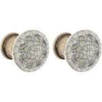 2x bouton de tiroir finition laiton porcelaine c�ramique motif 33 mm avec vis meuble vintage antique ...