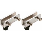 2x charnire pivotante de porte en verre 110 acier chrome poli sans perage de verre avec douille noire ...