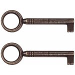 2x cl de meuble ronde 70 mm brunie remplacement ancien serrure dcoration rustique armoire vintage