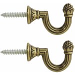 Cyclingcolors - 2x crochet de fixation style louis xvi en laiton patin verni 35mm avec vis acier meuble ...