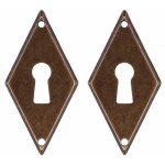 Cyclingcolors - 2x entre de cl losange antique hauteur 48mm en laiton vieilli clef meuble ancien vintage ...