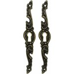 2x entre de cl style louis xv en zamak finition laiton vieilli hauteur 128mm entraxe 110mm rustique ...