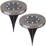 2x lampe d'ext�rieur solaire spot lampe en acier inoxydable �tanche chemin ext�rieur �clairage jardin ...