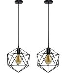 2x) lampe suspendue antique en fer et mtal suspension luminaire rtro plafonnier moderne pour chambre ...