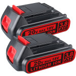 Pdstation - 2x lbxr20 18v 3. 8ah lithium batterie de remplacement pour black et decker 18v batterie max ...