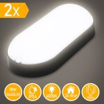 Einfeben - 2x luminaire pour pices humides plafonniers led tanches  l'humidit lumire ovale ip54 ...