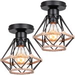 Norcks - 2x) plafonnier d'int�rieur moderne e27 luminaire plafonnier r�tro lampe de plafond vintage, ...