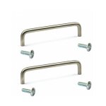 2x poign�e de meuble acier finition nickel bross� entraxe 160mm longueur 168mm hauteur 30mm placard porte ...