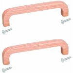 2x poigne de meuble en bois pin laqu entraxe 128mm longueur 140mm hauteur 21mm avec vis placard porte ...