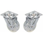 Cyclingcolors - 2x roulette meuble 50mm pivotante sans frein transparente universelle mini rouleau pied ...