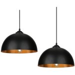 Tolletour - 2x suspension luminaire lampe suspendue abat - jour cuisine lampe suspendue plafond noir ...