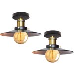 2x vintage plafonnier industriel retro en m�tal lustre luminaire l'�clairage pour chambre salon cuisine ...