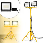 Aufun 2x100w led spotlights avec trpied et 3m cable blanc chaud
