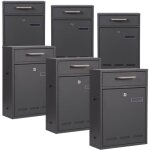 2x3 boîte murale aux lettres v53 anthracite verrouillable fenêtre de visualisation porte - nom 2x3 boîte murale aux lettres v53 anthracite verrouillable fenêtre de visualisation porte - nom