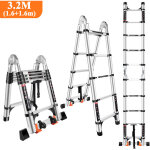 3, 2m Échelle télescopique en aluminium pliante avec 2 roulettes (1, 6m + 1, 6m) Échelle escamotable ... 3, 2m Échelle télescopique en aluminium pliante avec 2 roulettes (1, 6m + 1, 6m) Échelle escamotable ...