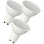 3 ampoules led gu10 dimmable 480 lumens blanc neutre 4000k, 6 watts compatible variateurs