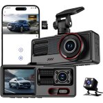 3 cam�ras avant arri�re, wifi cam�ra embarqu�e voiture avec carte sd 32g, camera voiture grand angle ...