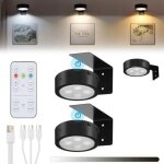 [jamais utilis�] lot de 3 lampes led sans fil pour tableaux, rechargeables par usb, �clairage dor� pour ...