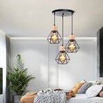 3 lumires lustre suspension industriel abat - jour en forme diamant lampe de plafond design en mtal ...