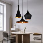 3 lumi�res lustre suspension en m�tal luminaire eclairage style g�om�trique moderne avec base ronde lampe ...